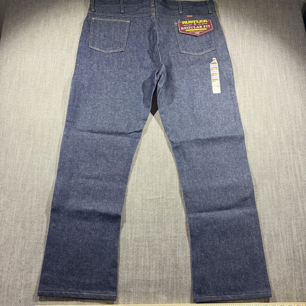 Rustler Jeans Mens 40x30 Blue Regular Fit Bootcut Denim Heavy Duty Workwear